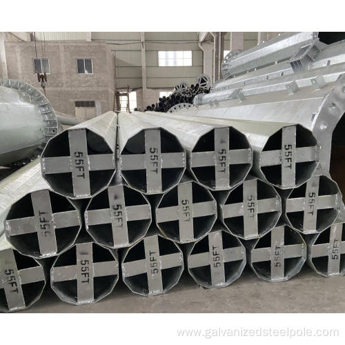 55FT Hot Dip Galvanized Transmission Steel Pole